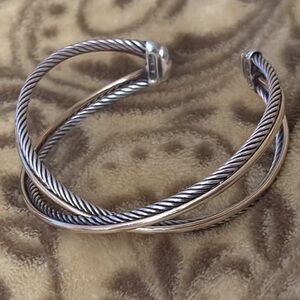 David Yurman Silver and Gold Cable Bracelet